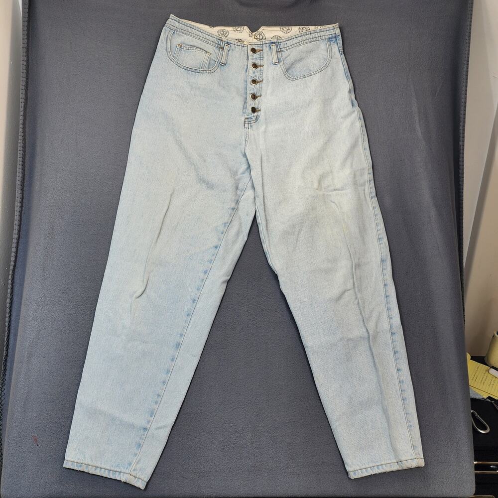 Vintage Seruchi Womens Jeans Size 20 (36x30) Button Fly Light Wash Hong Kong 80s